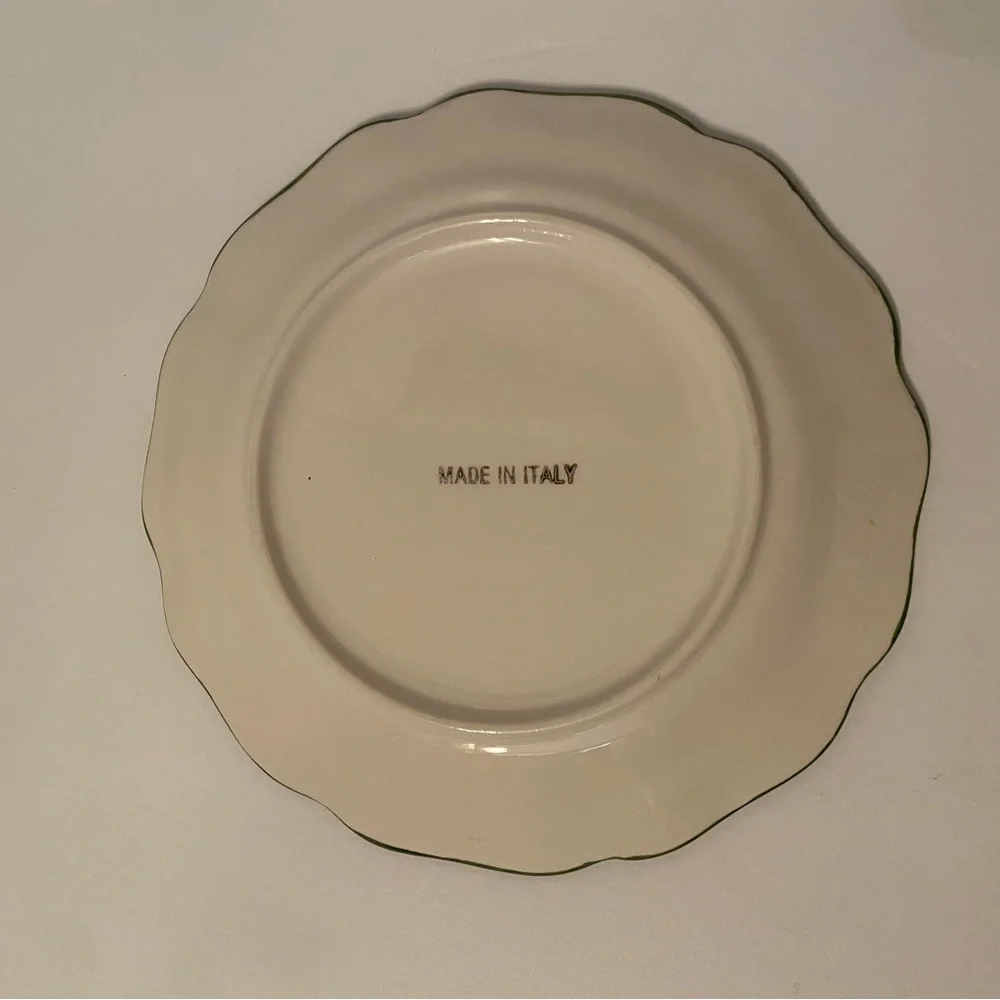 SAN MARCO ITALY LUNCHEON PLATES SET OF 4 FRUIT TREES WHITE GREEN LEMON APPLE